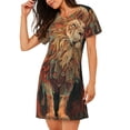 thumbnail image 2 of Naloa Majestic Cosmic Lion Print Women Nightgowns,Womens Loungewear,Short Sleeve Sleepwear,Comfy Ladies Nightdress, 2 of 6