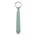 thumbnail image 3 of Jacob Alexander Boys' 14 inch Floral Pre-Tied Zipper Cotton Neck Tie - Dusty Sage, 3 of 7