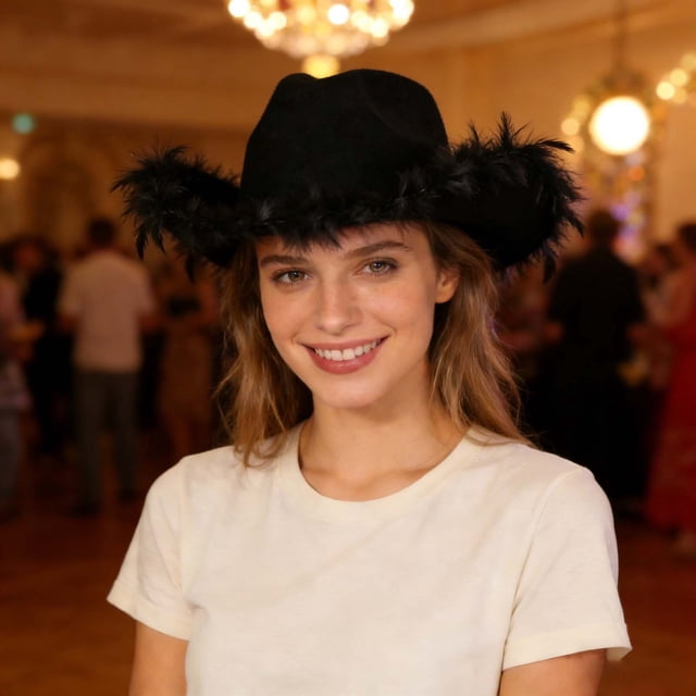 Chapeau Bob pour Tenue Décontractée avec Style à Grand Bord Occidental pour Fêtes et Concerts