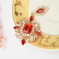 thumbnail image 6 of Crystal Rhinestone Angle Tears Red Gemstone Brooch Pin Wedding Bridal, 6 of 6
