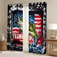 thumbnail image 2 of Manfei Rustic Pike Fish Black Out Curtains, Lake House Fishing Curtains Pack of 2 (42x63 Each), Grunge American Flag Bedroom Curtains, Luxurious Home Decor, 2 of 6