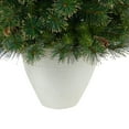 thumbnail image 6 of Nearly Natural 50in. Golden Tip Washington Pine Artificial Christmas Tree with 100 Clear Lights, Pine Cones and 336 Bendable Branches in White Planter, 6 of 6
