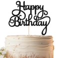 thumbnail image 1 of Decoración para tartas EONNCNT, fiesta de feliz cumpleaños con purpurina negra, 1 of 6