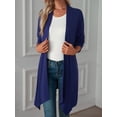 thumbnail image 2 of Luxtrada Women's Draped Front Open Cardigan Casual Long Sleeve Lightweight Cardigan (Navy,M), 2 of 4