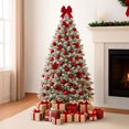 thumbnail image 2 of Arbol de Navidad Verde Nevado 1.6m Pino Navideño con Escarcha de Nieve, 2 of 11