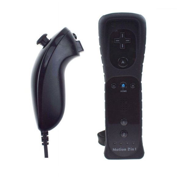 MesaSe PENGXAING Joystick 2 en 1 Manette de Jeu Sans Fil avec Étui en Silicone Compatible avec Wii/Wii U