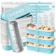 thumbnail image 1 of Pack de 100 Moldes Desechables de Aluminio para Pan Mini con Tapas Transparentes y Cucharas, Ideales para Fiestas, Picnics y Regalos (Azul Claro), 1 of 5