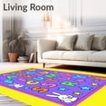 thumbnail image 2 of ODIKA 3'x5' Machine Washable Non-Slip Area Rug, Playful Alphabet Knowledge Discovery Interactive Floor Decoration High Traffic Rug, Purple, 698909, 2 of 7