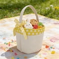 thumbnail image 5 of Sturdy Large Capacity Canvas Easter Basket Empty Easter Bucket For Easter Egg Hunting Durable Fabric Basket With Decorative Bow For Holiday Party Home Decor, 5 of 8