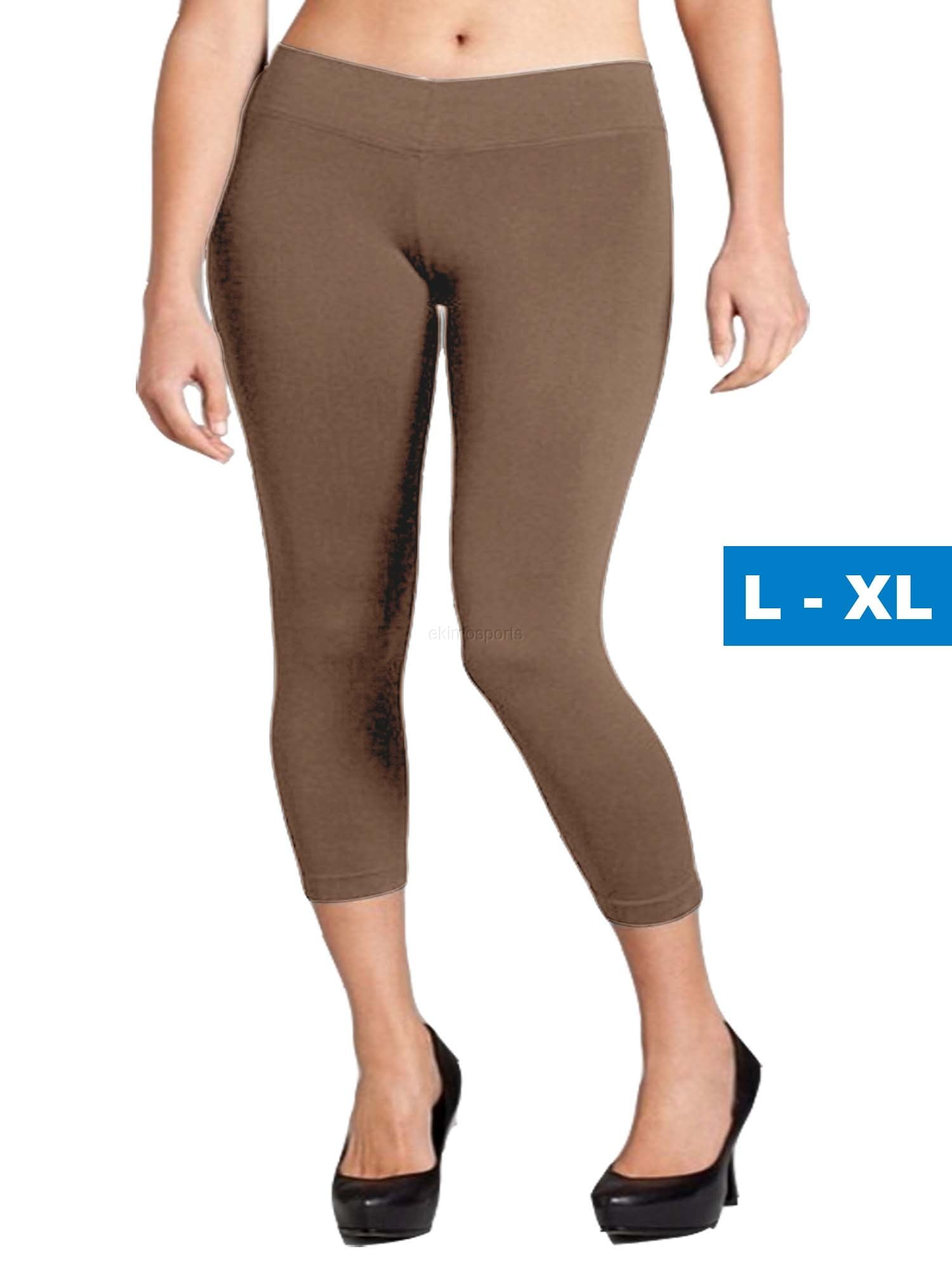 Women Seamless Basic Stretch Capri Leggings Large X-Large - Walmart.com