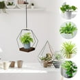 thumbnail image 2 of Hanging Planter for Indoor Plants, Hanging Planters for Indoor Plants Large Metal Plant Hanger Stand with Wood Base, Wall Planter Holder for Window Wall Ceiling Home Decor Accessories, 2 of 7