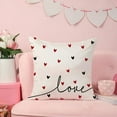 thumbnail image 2 of Valentine''s Day Pillow Covers 16x16 Inch Set of 2 Red Black Hearts Decor White Throw Pillow Covers Valentine''s Day Cushion Case Decoration for Sofa Couch 55A, 2 of 6
