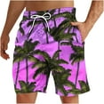 thumbnail image 2 of Dovford Men's Hawaiian Beach Shorts Casual Lightweight Drawstring Quick Dry Holiday Tropical Shorts with Pockets, 2 of 4