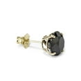 thumbnail image 2 of 3/4ct Black Diamond Single Stud Earring 14K Yellow Gold, 2 of 2