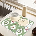thumbnail image 6 of Ryvnso Christmas Reindeer and Wreath Dish Drying Mat for Kitchen Countertop 16x18 Small Dish Pad Drainer Rack Dish Sink Mats, 6 of 7