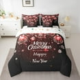 thumbnail image 2 of Manfei Happy Festival Bedding Comforter Set 7-Piece for Teens, Vintage Christmas Style King Bedding Sets, Snowflake Ball Reversible Bed Sheets, Ultra Soft Home Decor, 2 of 7