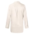 thumbnail image 5 of Womens Button Down Shirt Long Sleeve V Neck Dress Shirts Casual Loose Roll Up Work Blouse Tops Button Down Shirts for Women Long Sleeve Office Slim Fit Blouses Casual Business Silk Tops with Pocket, 5 of 5