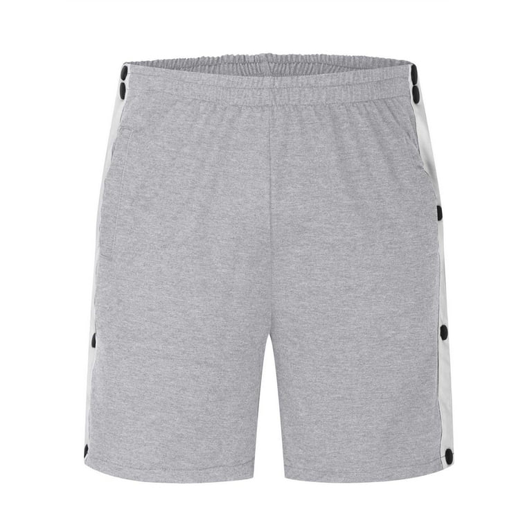 JNGSA Running Shorts,Side Snap Loose Fit Shorts for Men Elastic