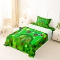 thumbnail image 5 of Erosebridal 3D Gaming Geometric Twin Sheet Sets For Kids Gamer,Pixelated Miners Gamer Bedding For Boys 3-Piece, 5 of 6