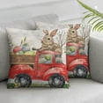 thumbnail image 2 of COMIO  Happy Easter Ink Painting Watercolor Pink Pickup Truck Lovely Rabbit Colorful Eggs Decorative Throw Pillow Cover Case Home Living Room Bed Sofa Car Square &nbsp;2pc, 2 of 6