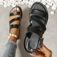 thumbnail image 4 of Njoeus Sandals Women Summer Fashion Flat Sandals Beach Roman Sandals Open Toe Sandals Buckle, 4 of 5