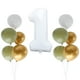 thumbnail image 1 of KAKOWELY 1 juego de globos de látex para fiesta de cumpleaños, decoración para cumpleaños de 1 año, 1 of 4