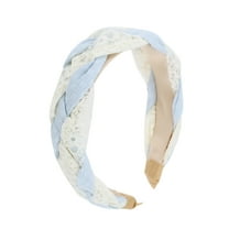 Unique Bargains 1 Pc Lace Twist Braided Headbands Blue