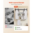 thumbnail image 3 of KFFKFF Bathroom Wall Cabinet with Adjustable Shelf, 2 Doors, and Open Storage Space, Wall-Mounted Organizer with Towel Bar and Hooks for Bathroom, Laundry Room, or Kitchen, White, 3 of 9