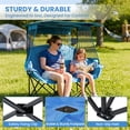 thumbnail image 4 of ABORON Camping Chair for 2 Person with Canopy, Portable Folding Double Camping Chair for Adults, Oversized Double Beach Loveseat with Cup Holders and Pocket, 600 lbs Heavy Duty Camping Couch - Blue, 4 of 8