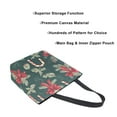 thumbnail image 3 of FORMRS Womens Canvas Tote Bag with Zipper Inner Pocket Shoulder Handbag, Green Christmas Candy Canes, 3 of 7