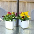 AuldHome Umbrella Planter for Patio Table with Umbrella Hole (White