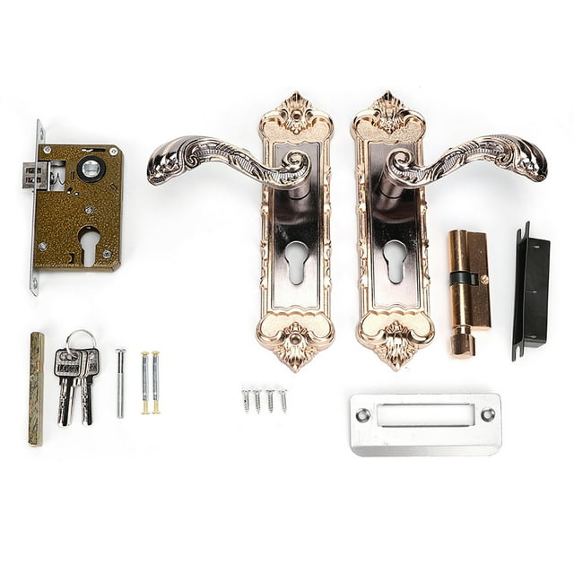 European Style Retro Vintage Door Lock Interior Anti-theft Room Door Lock Lever Set
