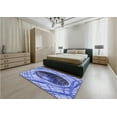 thumbnail image 4 of Ahgly Company Indoor Round Patterned Jeans Blue Area Rugs, 5' Round, 4 of 6
