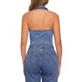 thumbnail image 3 of INSPIRAR CHIC Top de Mujer de Mezclilla sin Mangas con Cuello y Cierre en la Parte Frontal Talla XS Color Azul Claro, 3 of 5
