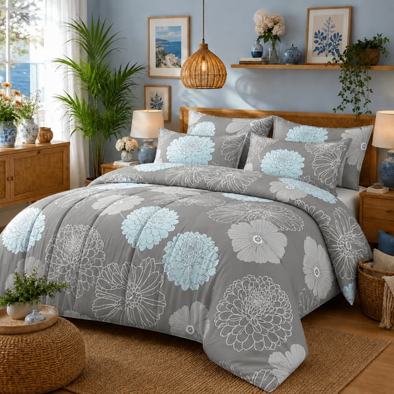 2pcs Twin Floral Bedding Set Machine Washable, Lightweight And Breathable, Includes OneQuilt And 1 Pillowcases, Suitable For All Seasons