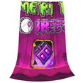 thumbnail image 6 of Lsque Geometry Dash Pattern Fuzzy Fleece Throw Blanket Extra Large,Super Soft,Fluffy and Warm Blankets for Couch,Bed,All Season Use (40"x30"), 6 of 7