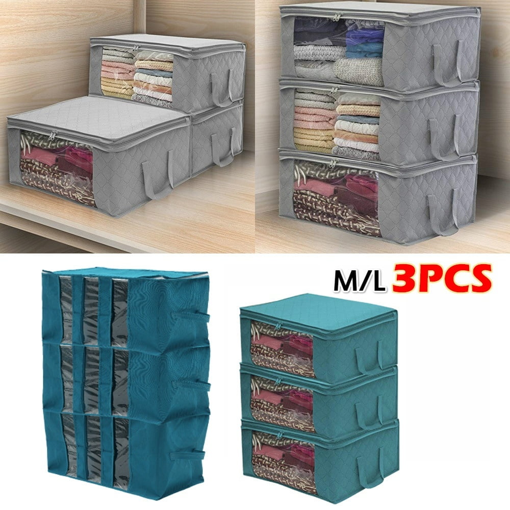 1PC Home Closet Organizer Storage Bag Clothes Quilt Blanket Zipper Box Foldable