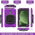 thumbnail image 7 of For Samsung Galaxy Tab Active5/Tab Active3 8 Inch Case, 360 Rotatable Handle Stand, Shoulder Strap, Drop-Proof Design, Purple, 7 of 7