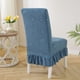 thumbnail image 5 of Funda para Silla de Punto Elástico, Protector para Silla de Comedor Engrosado, Cubre Asiento y Respaldo con Cintas, 58x45 cm / 22.83x17.72 pulgadas, Material de Pelusa para Hogar, Oficina, 5 of 6