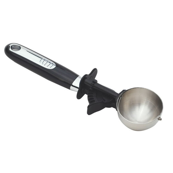 Mainstays™ Trigger Ice Cream Scoop, Black Handle, Ergonomic Trigger Arm, Stainless steel, Plastic