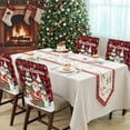 thumbnail image 4 of Merry Christmas Tree Chair Covers Set of 1 Santa Claus Winter Snowman Red Black Plaid Chair Back Covers Stretch Removable Washable Slipcovers Protector for Dining Room Kitchen Party Decor, 4 of 5
