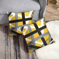 thumbnail image 5 of Set of 2 Throw Pillow Cover Yellow Black Stripes Grey White Design Retro Decorative Pillow Case Striped Home Decor Square 20x20 Inch Cushion Pillowcase, 5 of 6
