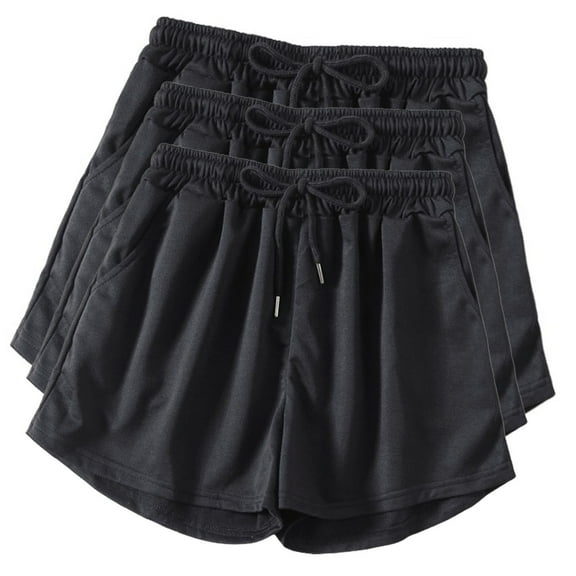 ShomPort Women's Running Shorts Summer 3 Piece Drawstring Wide Leg Shorts Workout Sport Shorts with Pockets