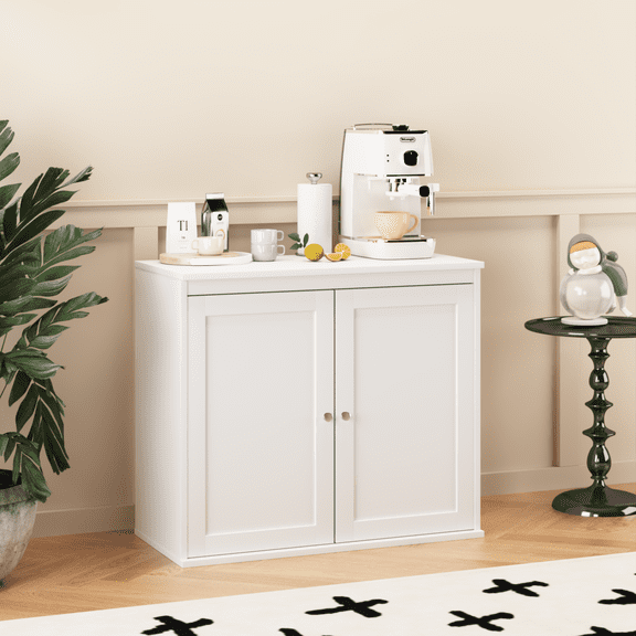 Jopath Coffee Bar,Kitchen Storage Cabinet with Double Doors,29" Kitchen Storage Cabinet with Double Doors,White