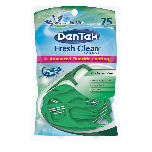 DenTek Fresh Clean Advanced Fluoride Coating Floss Picks, Long Lasting