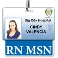 thumbnail image 2 of RN MSN Badge Buddy - Heavy Duty Horizontal Badge Buddies for Masters of Science in Nursing Degree - Spill & Tear Proof Cards - 2 Sided USA Printed Role Identifier Tag Backer by Specialist ID (Blue), 2 of 2