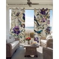 thumbnail image 6 of Farmhouse Flowers Kitchen Curtains Country Spring Floral Branches Birds Cafe Short Curtains for Bathroom Blackout Window Curtain Small Window Treatment Drapes for Bedroom Living Room 52"x45"x2, 6 of 9