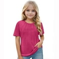 thumbnail image 5 of AherBiu Kid's Girls Clothes Short Sleeve Tops Summer Crewneck Tunic Tops Cotton Comfy Basic Tshirt Tees, 5 of 5