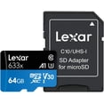 thumbnail image 4 of Lexar High-Performance 633x 64GB MicroSDXC UHS-I Card with SD Adapter (LSDMI64GBBNL633A), 4 of 5