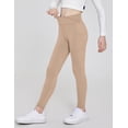 thumbnail image 3 of Arshiner Girls Athletic Leggings with Pockets Kids Crossover High Waisted Dance Workout Running Yoga Pants, 3 of 6